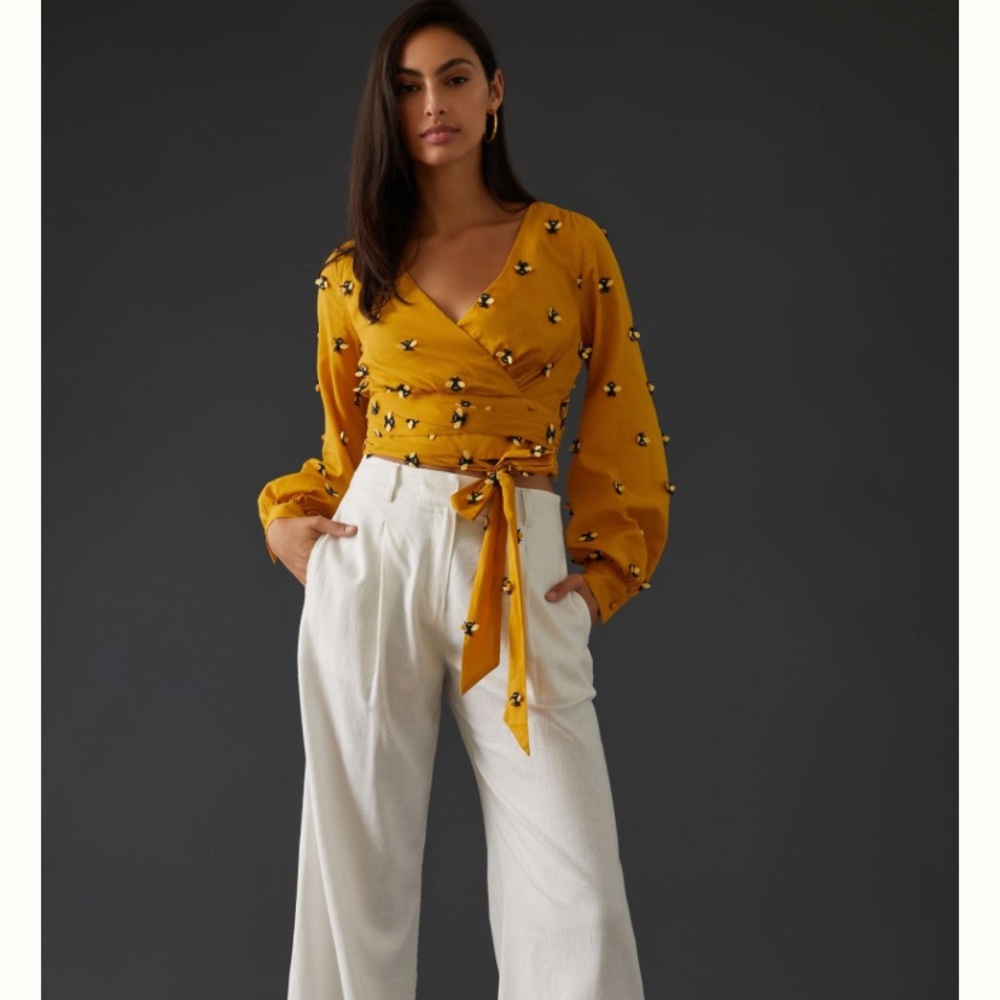 Maeve Long-Sleeve Wrap Top - NWOT